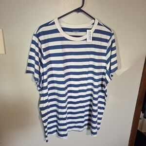 Old Navy Blue and White Striped Tee